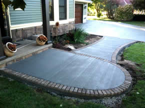 Concrete Sidewalk Installation with Border